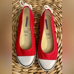 Converse Red and White Dainty ballerina slip on shoes.